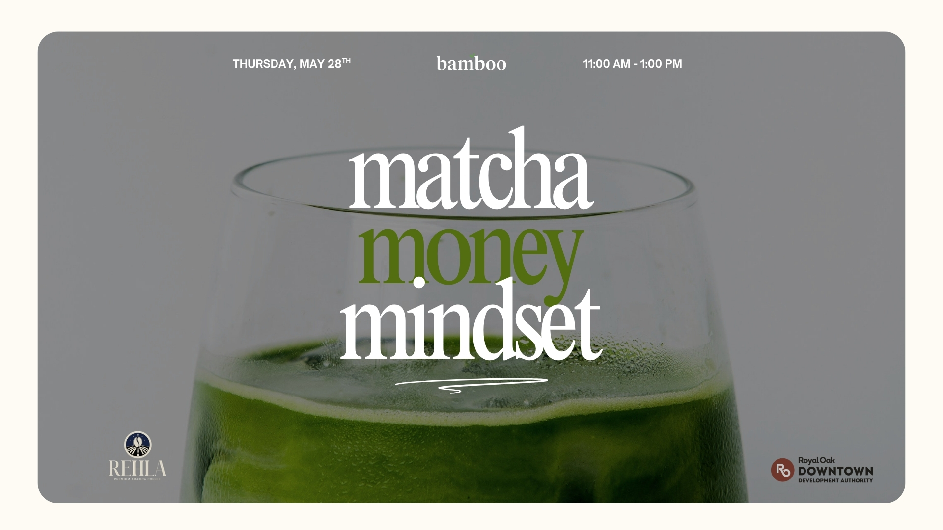 Matcha, Money, + Mindset Graphic 