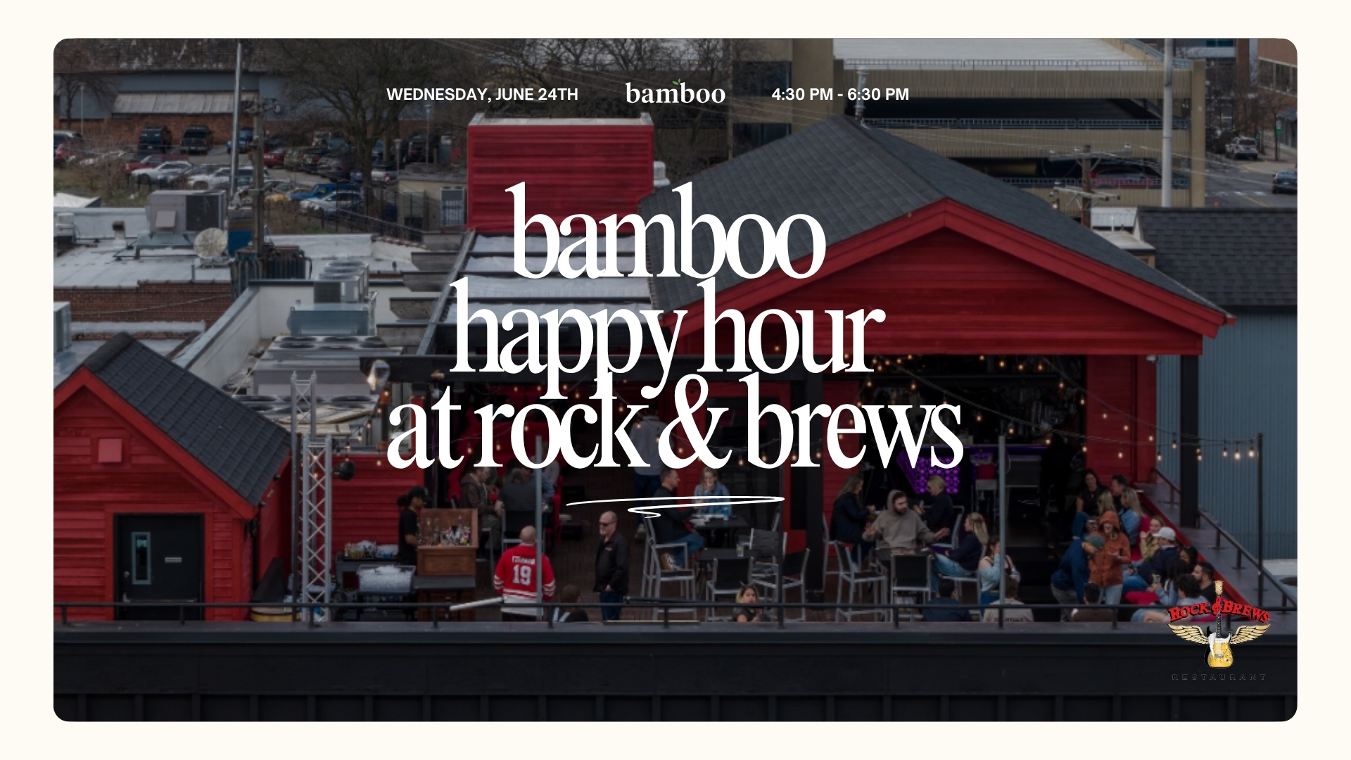 Bamboo Members Happy Hour at Rock & Brews Graphic 
