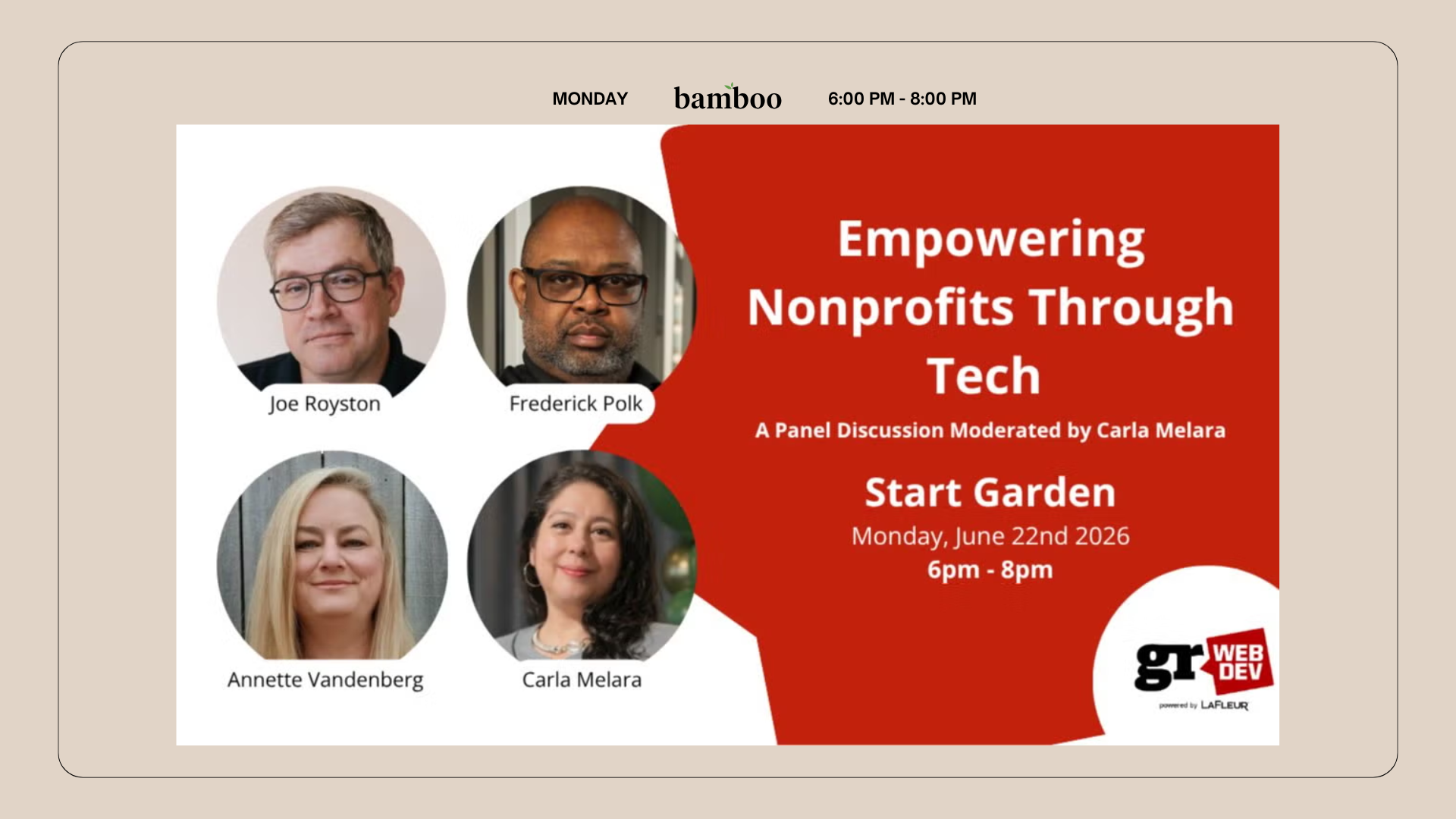 GRWebDev presents Empowering Nonprofits Through Tech: A Panel Discussion Badge for Sloth I