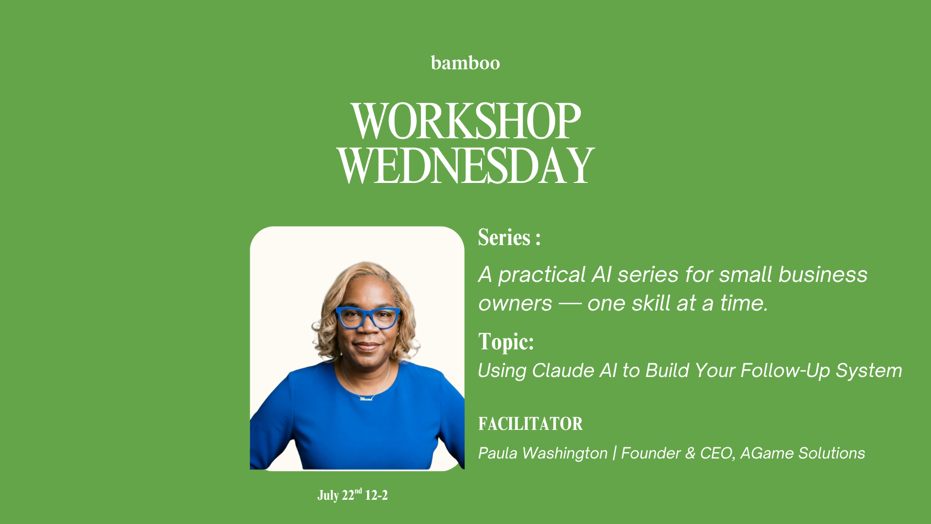 Paula teaching a wokrshop on Al follow up 