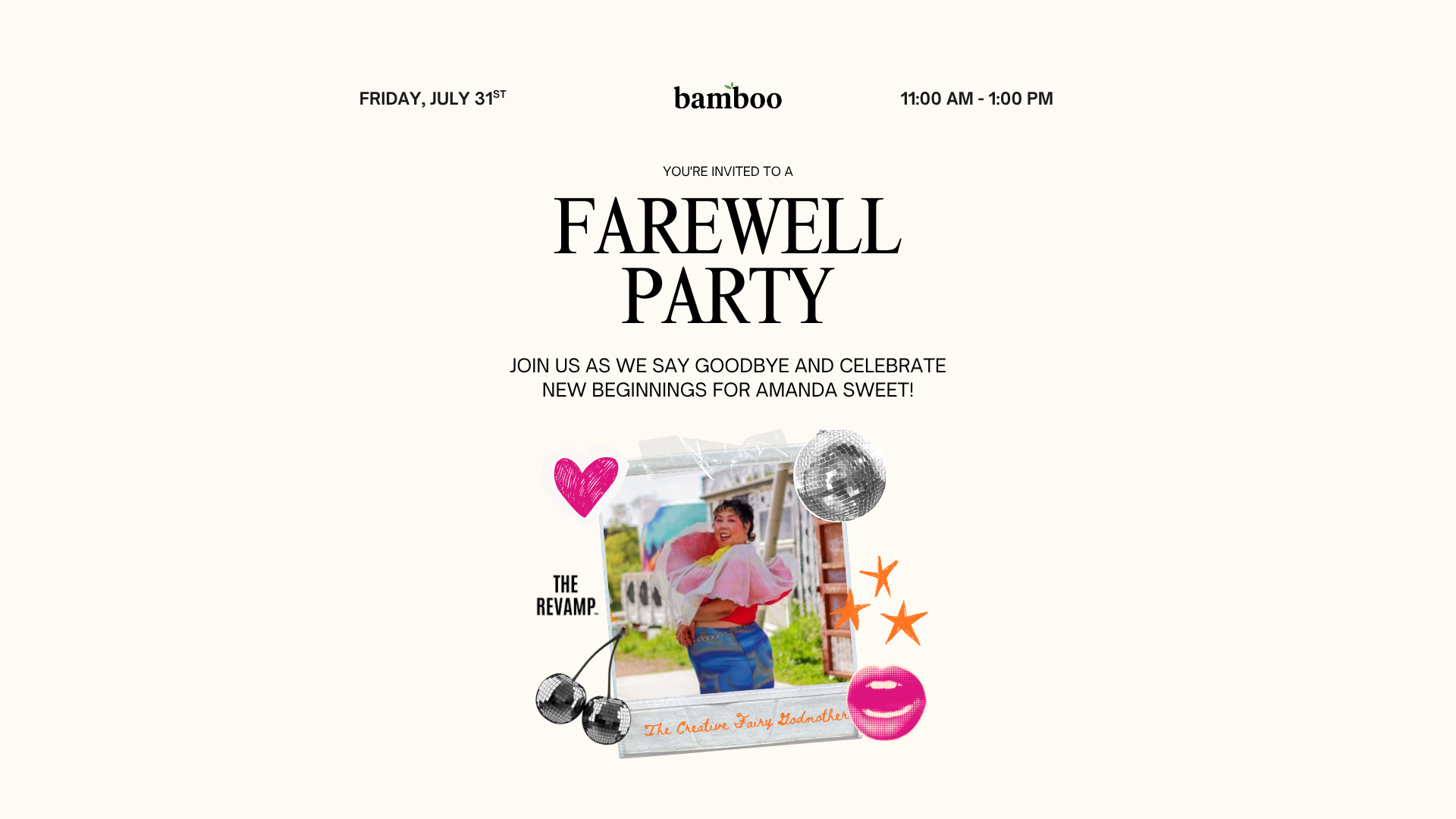 A Farewell Lunch Party for Amanda Sweet Graphic 