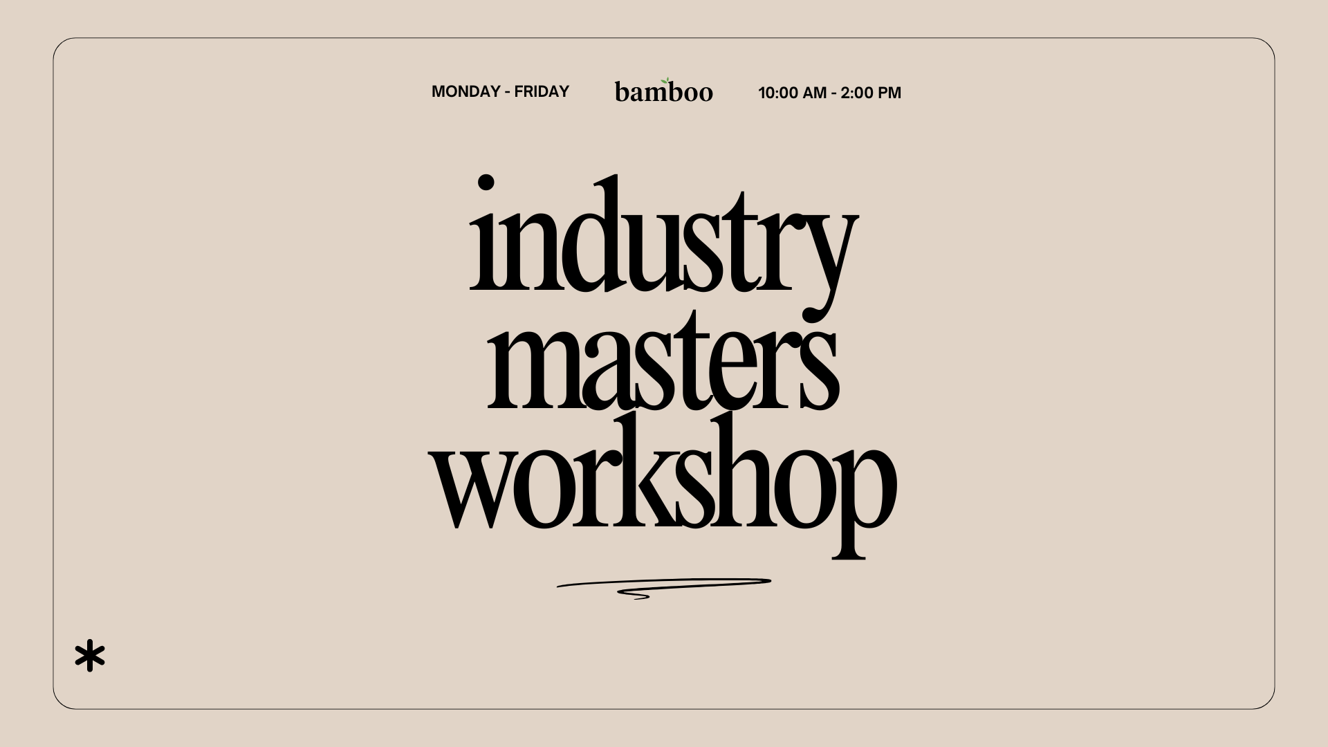 industry masters workshop