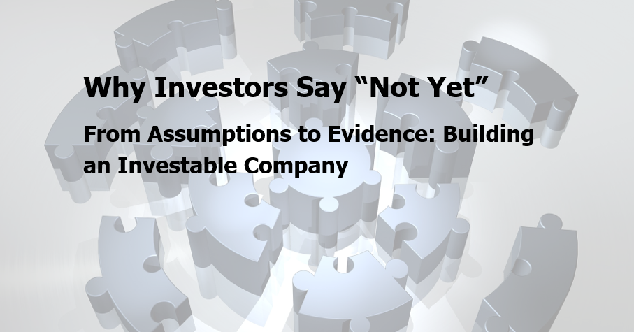 white background with an image of working wheels with text saying, "Why Investors Say "Not Yet"