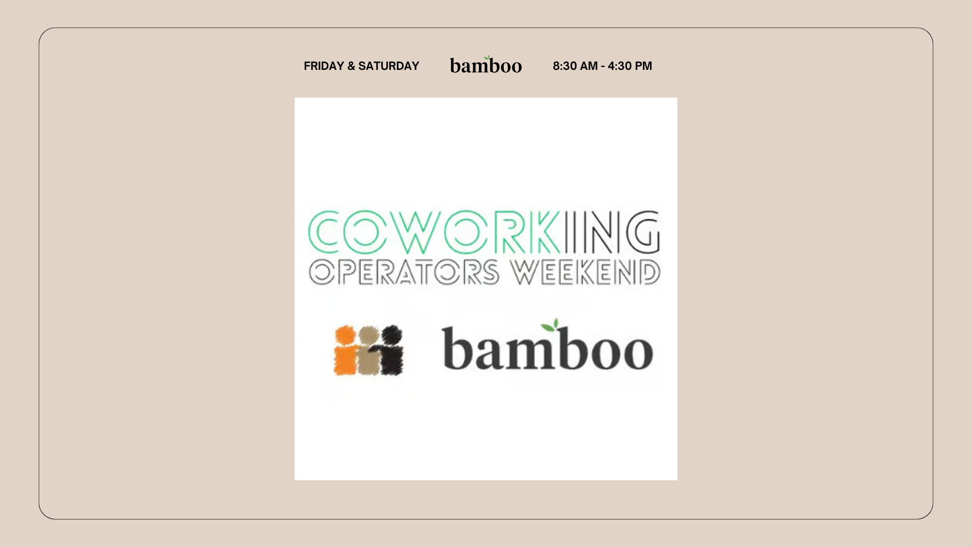 coworking operators weekend bamboo