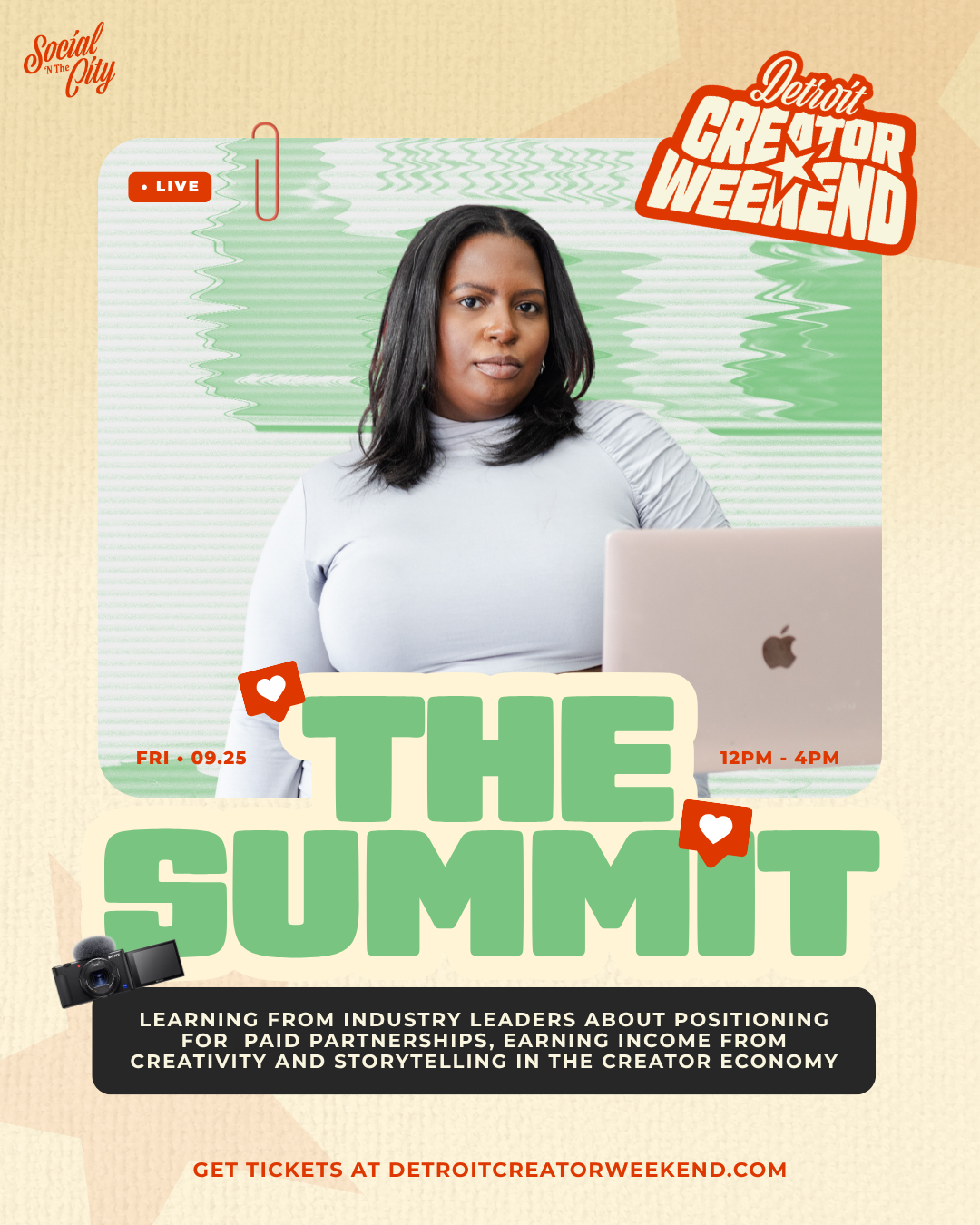 The Detroit Creator Summit is the educational centerpiece of Detroit Creator Weekend, bringing together creators, entrepreneurs, storytellers, and industry leaders for an afternoon of practical learning, candid conversations, and actionable insights.