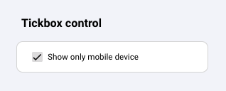 A screenshot from Looker Studio showing a tickbox control.