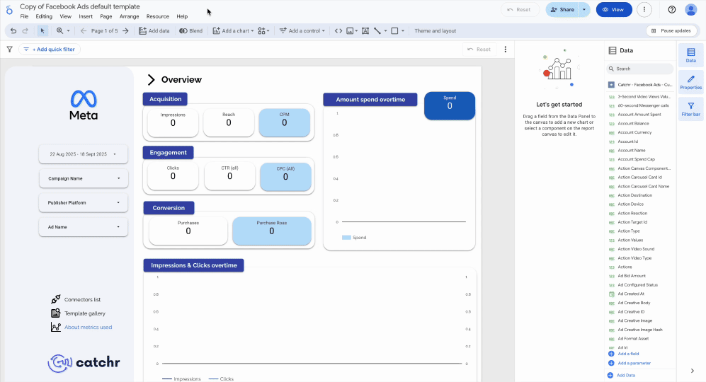A GIF showing how to change credentials of a data source from a Looker Studio report interface.