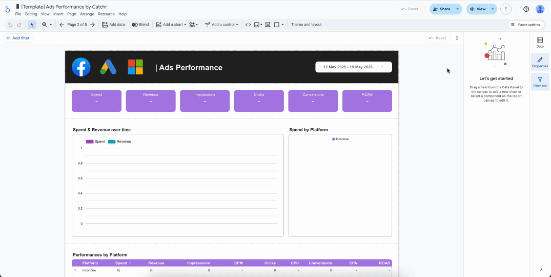 A GIF showing the mobile and tablet views of a responsive Looker Studio report.