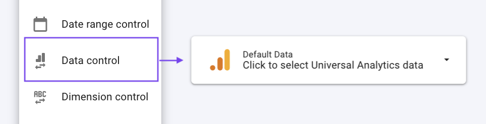 A Looker Studio screenshot displaying the data control feature.