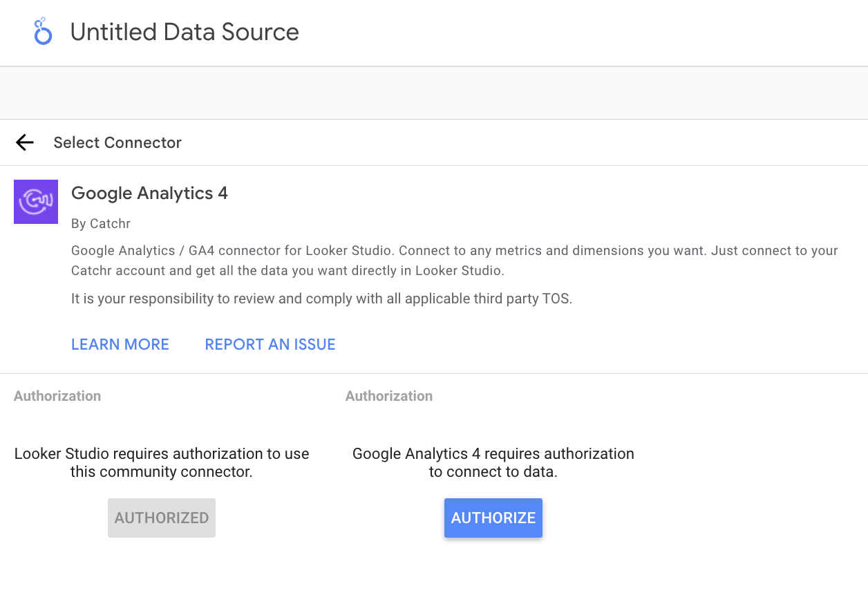Authorize Catchr and Google Analytics 4 accounts