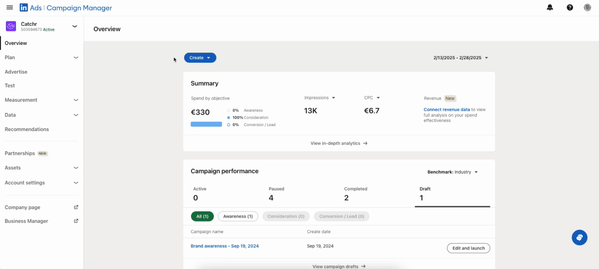 Export LinkedIn Ads data and import to Google Sheets