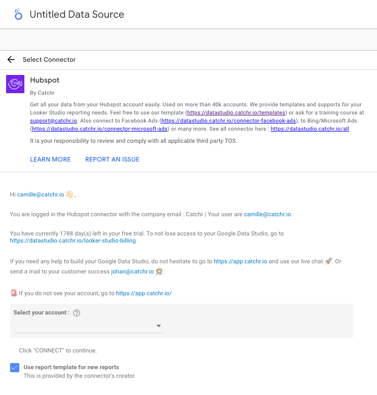 Configure account selection