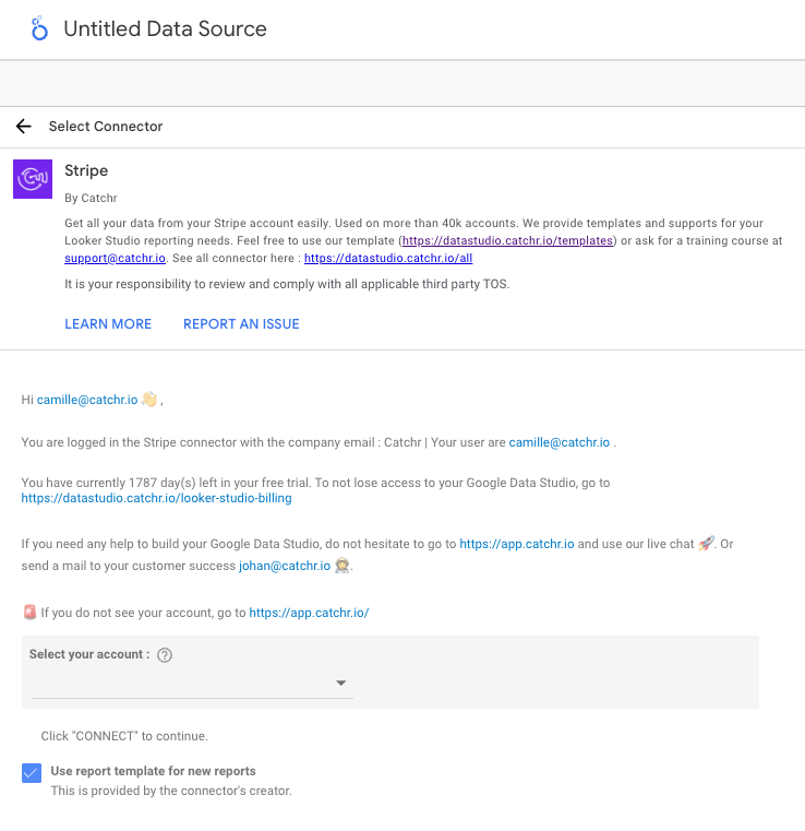 Configure account selection