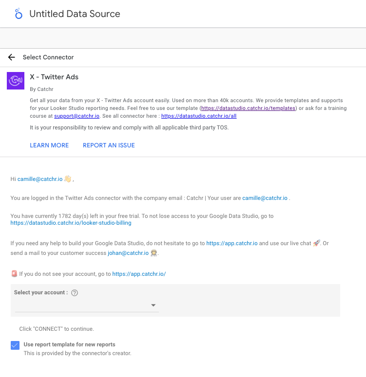 Configure account selection