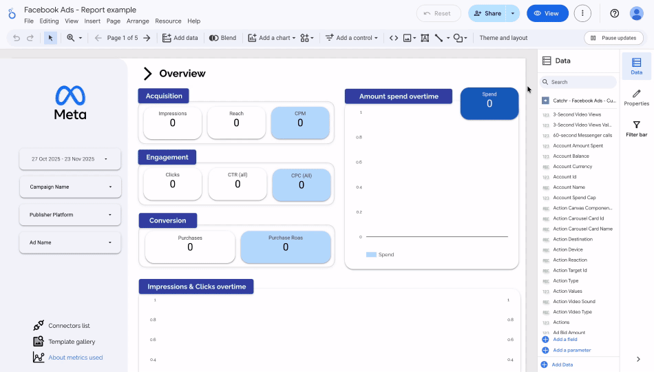 A GIF showing how to share a report from Looker Studio report interface.
