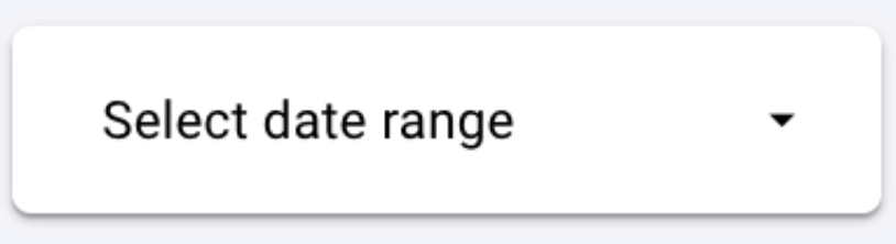 Looker Studio date-range control labeled ‘Select date range’ with a dropdown arrow.