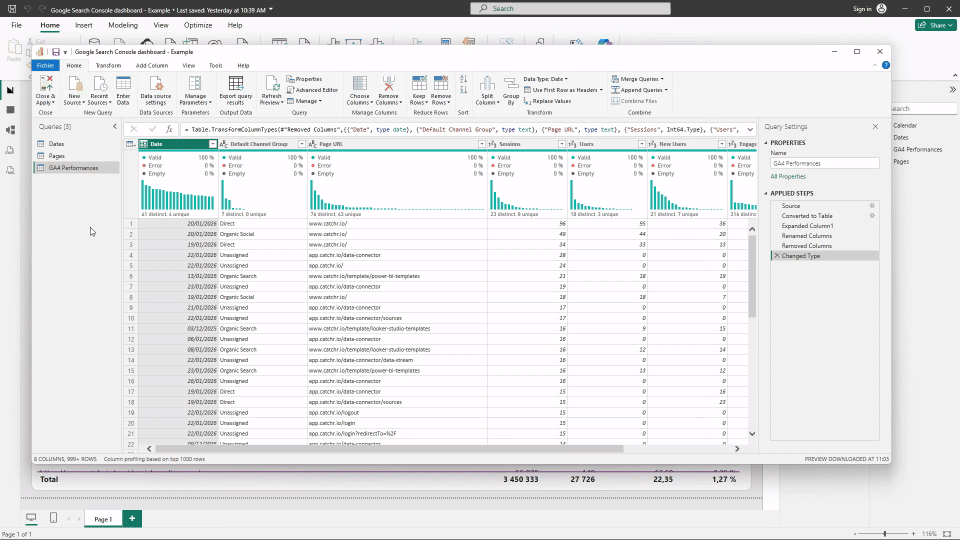 GIF tutorial showing the step-by-step process of using the Group By function in Power Query to aggregate and summarize data in Power BI.