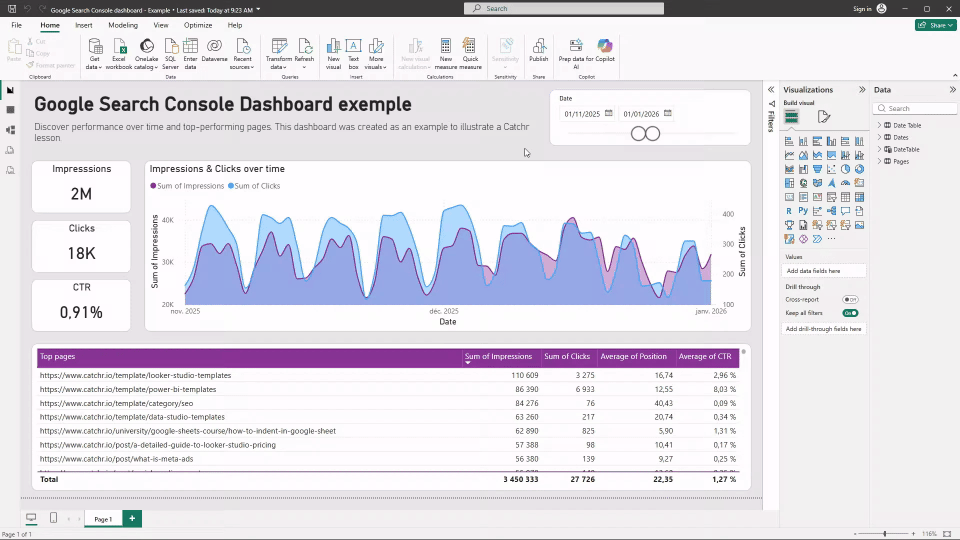 Animated GIF demonstrating how to mark a table as a Date table in Power BI.