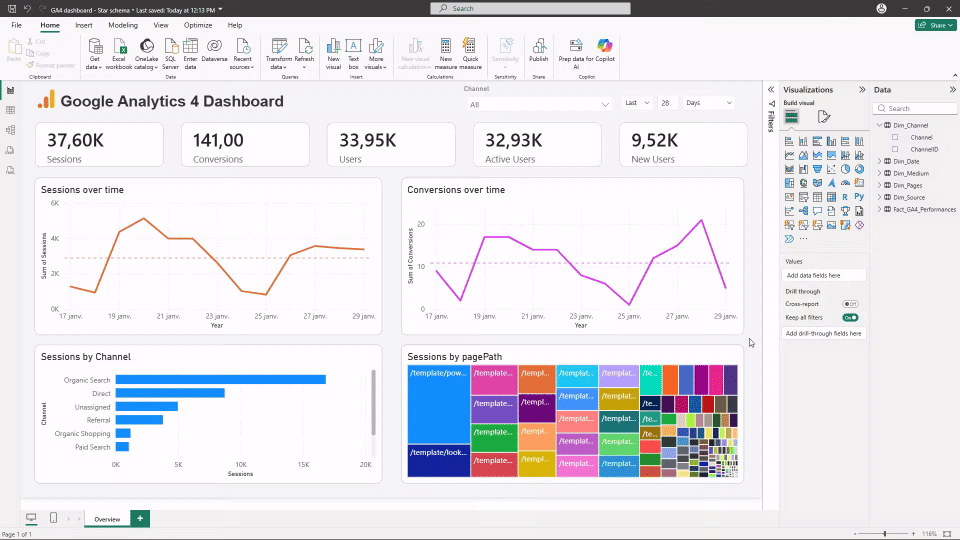 GIF showing how to edit interaction on Power BI visuals (cross-filtering and highlight)
