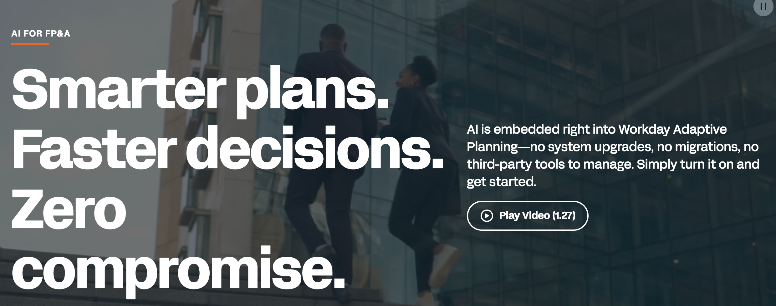Workday Adaptive Planning banner promoting embedded AI for faster financial planning and decision-making.