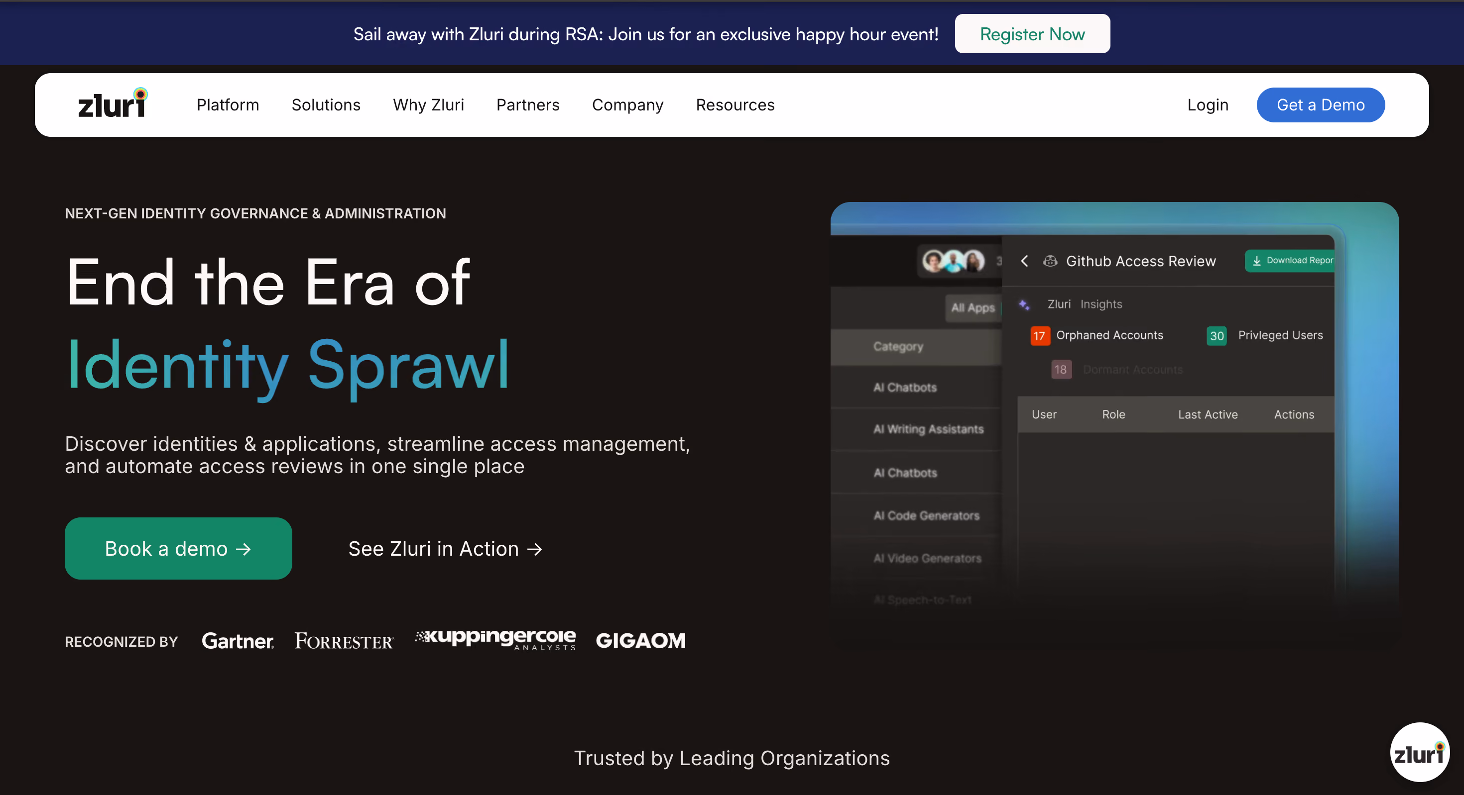 Zluri home page