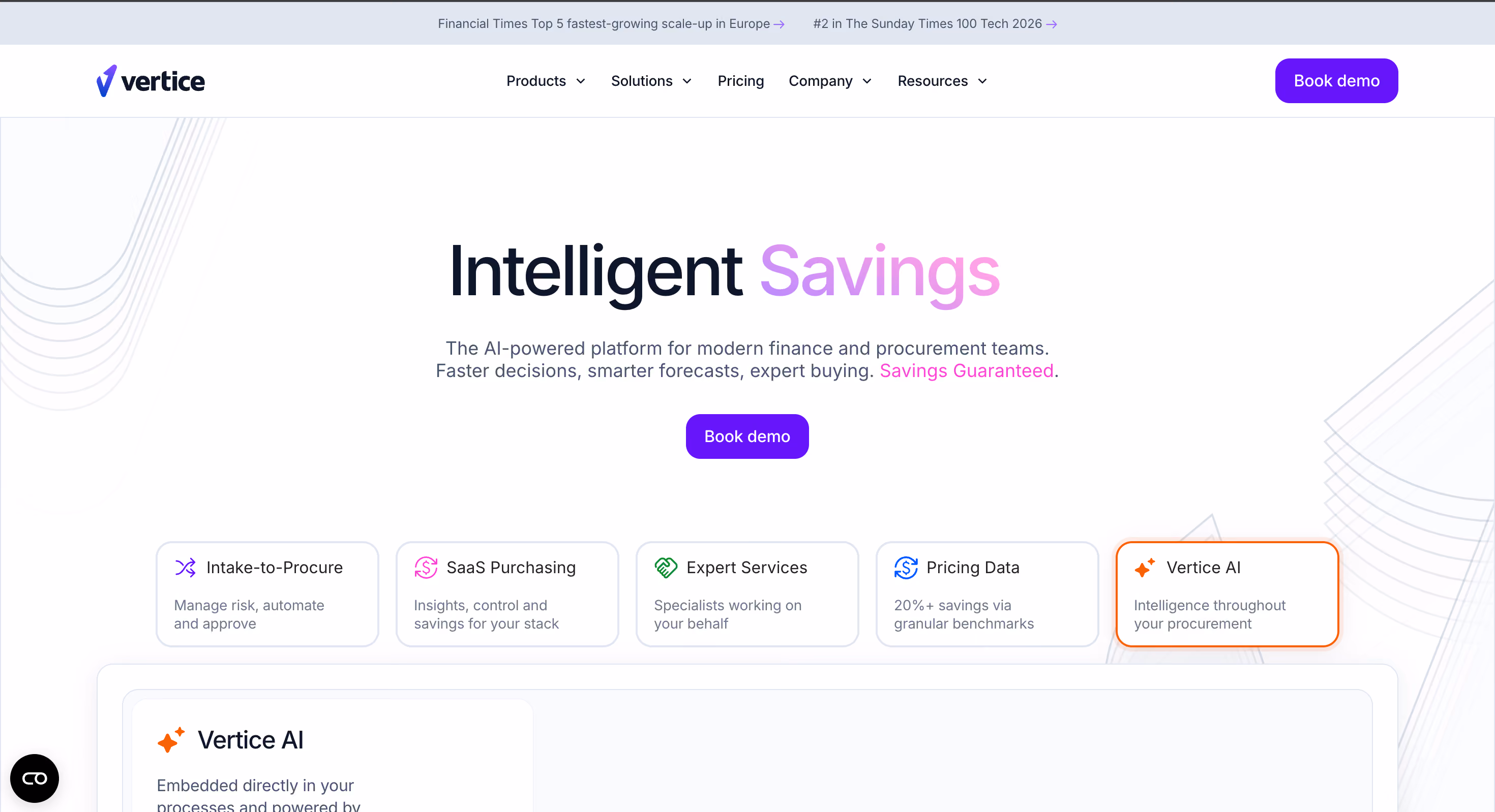 Vertice home page