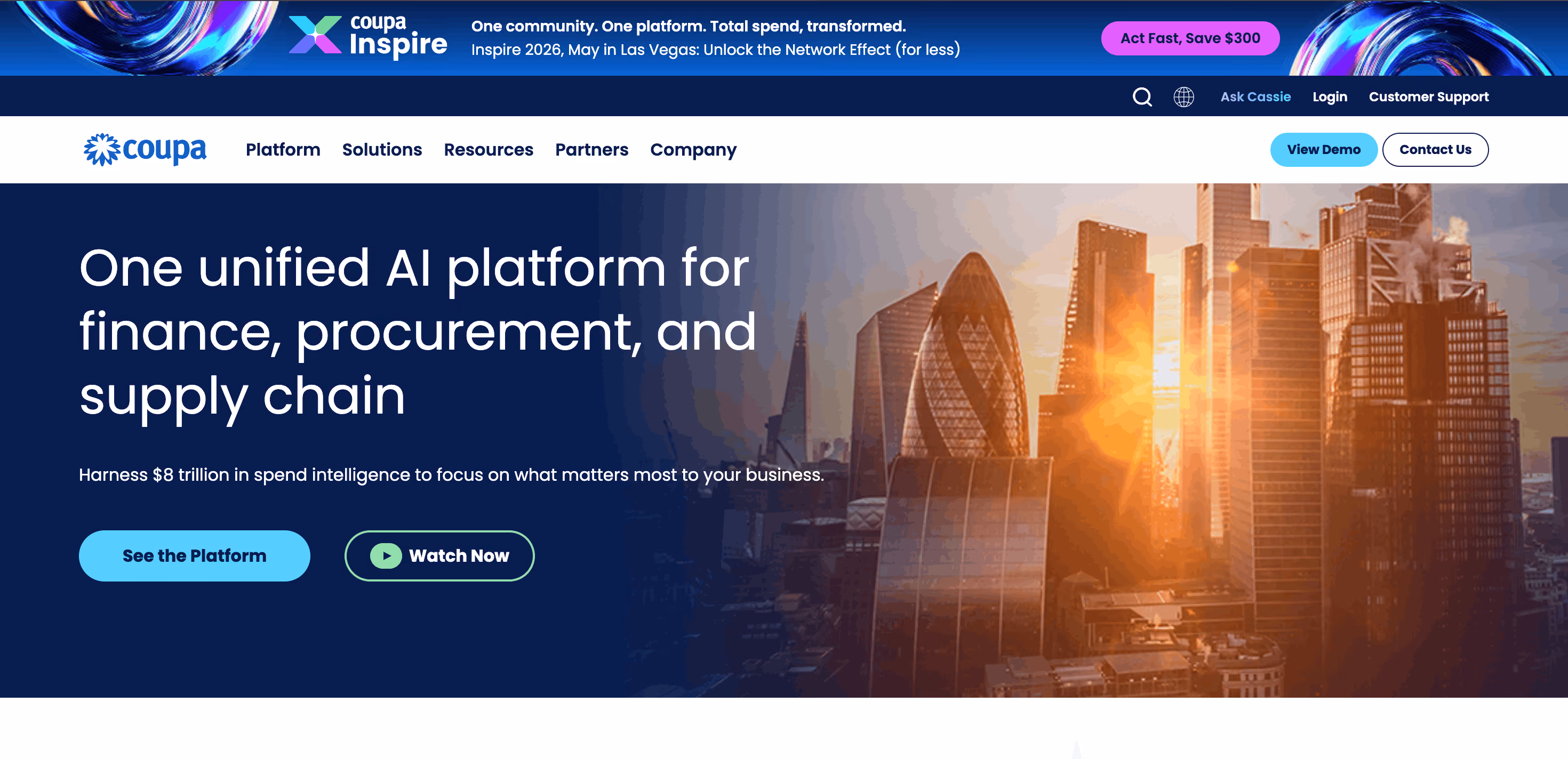 Coupa home page 