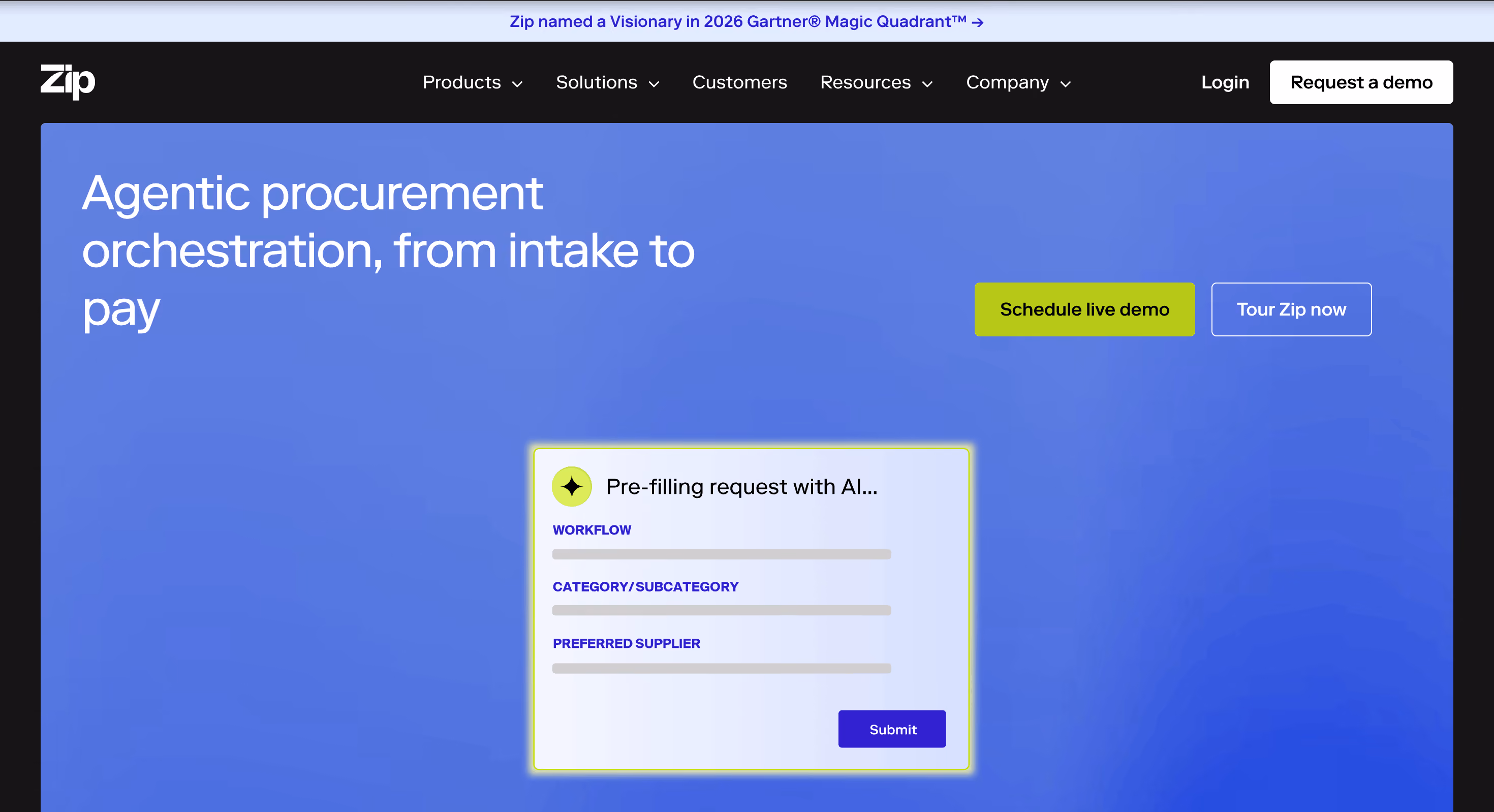 Zip home page 