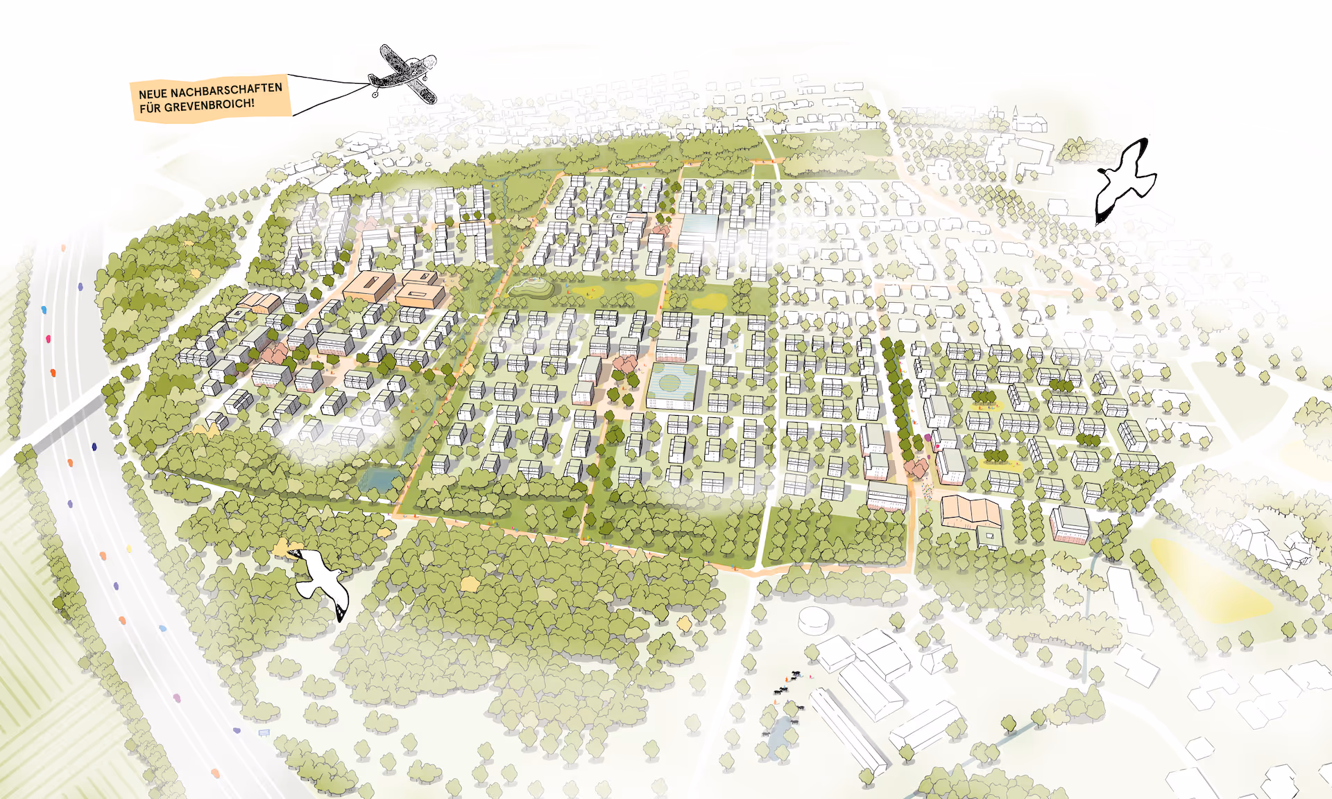 Grevenbroich Vogelperspektive zum Thema Städtebau