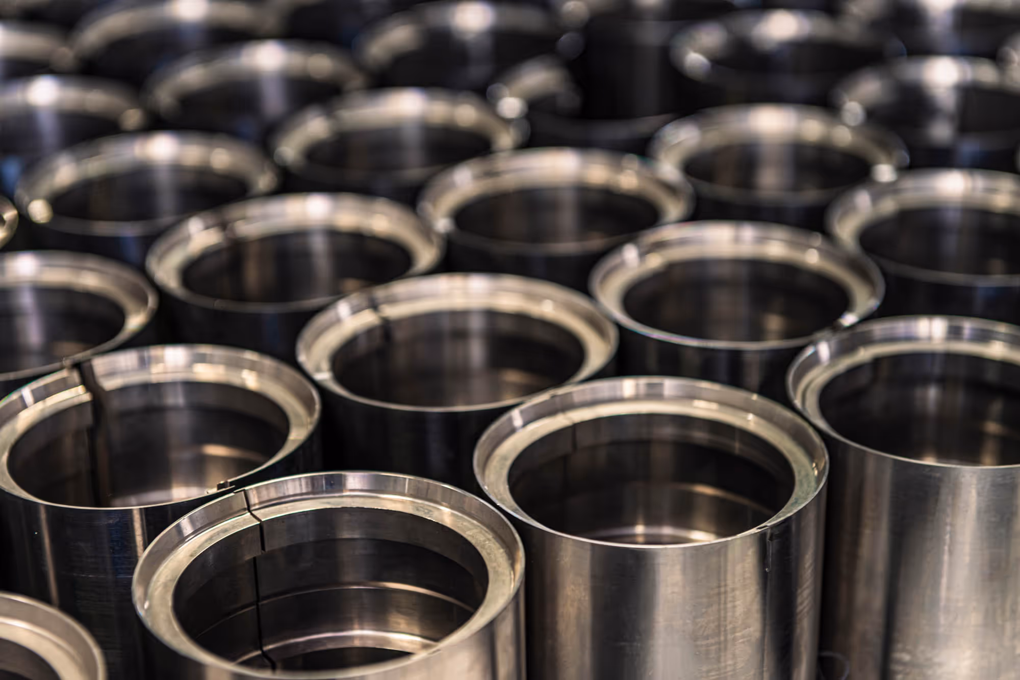 an array of metal manufactured parts
