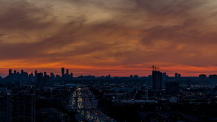 Toronto skyline at sunset