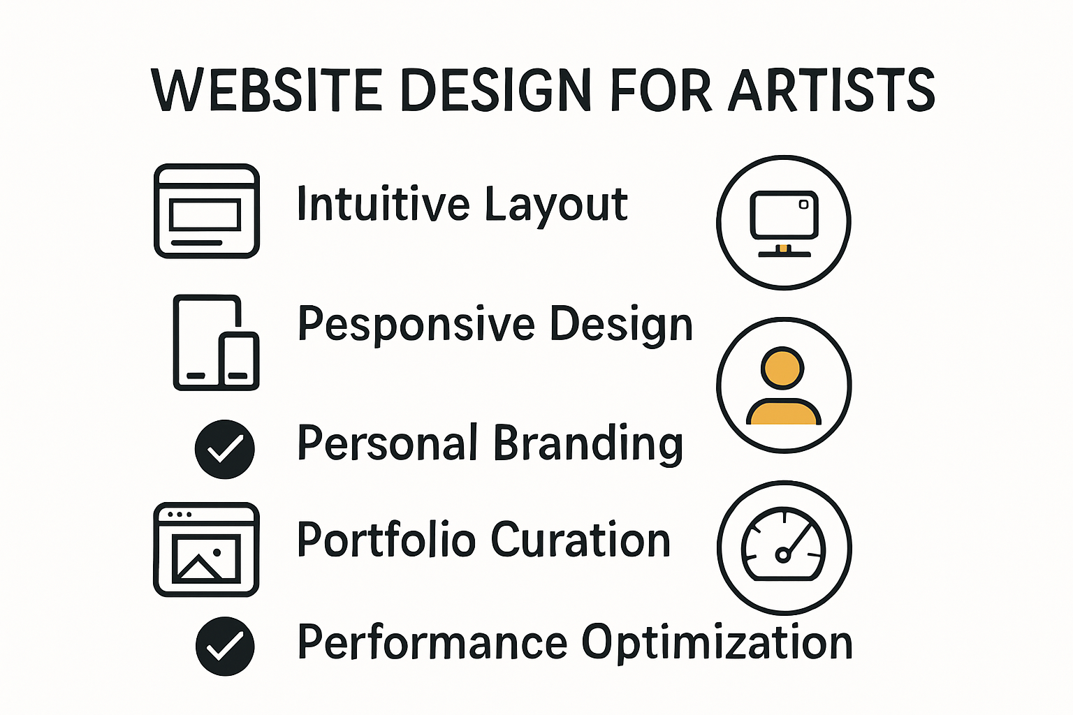 Artist website design tips infographic