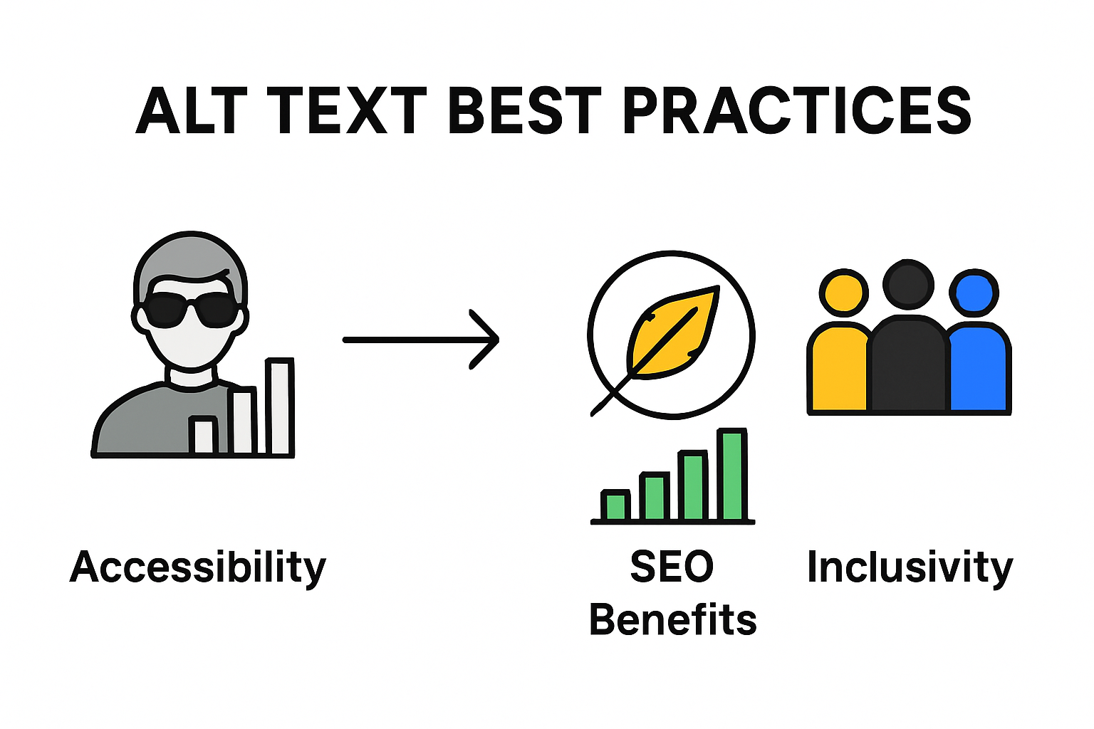 Infographic of five alt text best practices