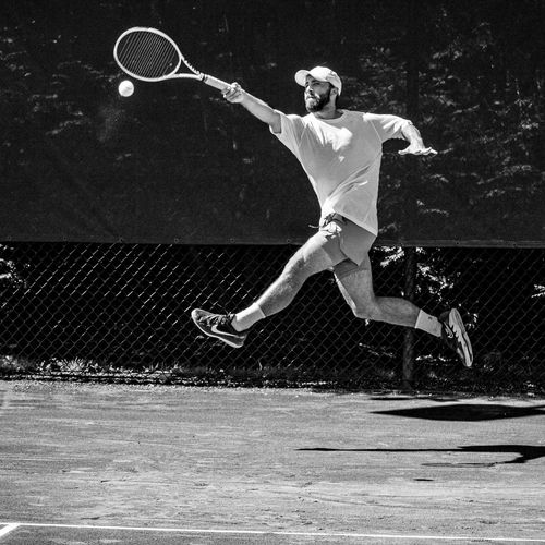 Tennis player playing tennis shot