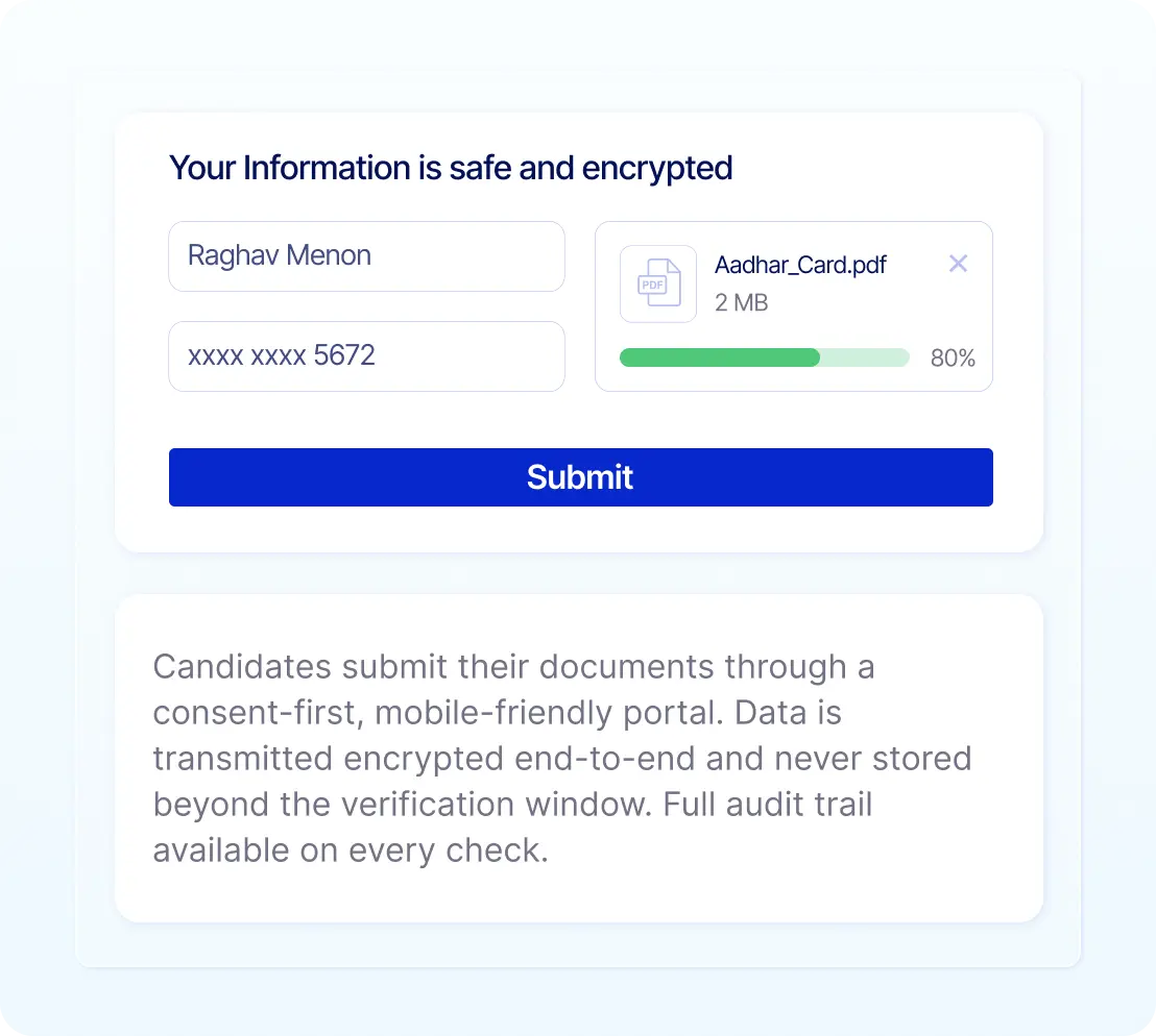 Consent-first document submission portal