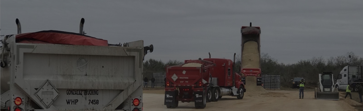 Trucks at construction site