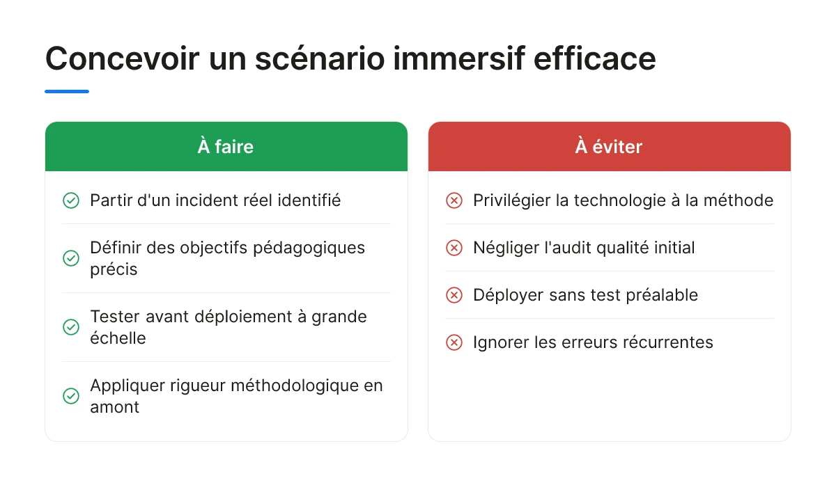 Concevoir un scénario immersif efficace