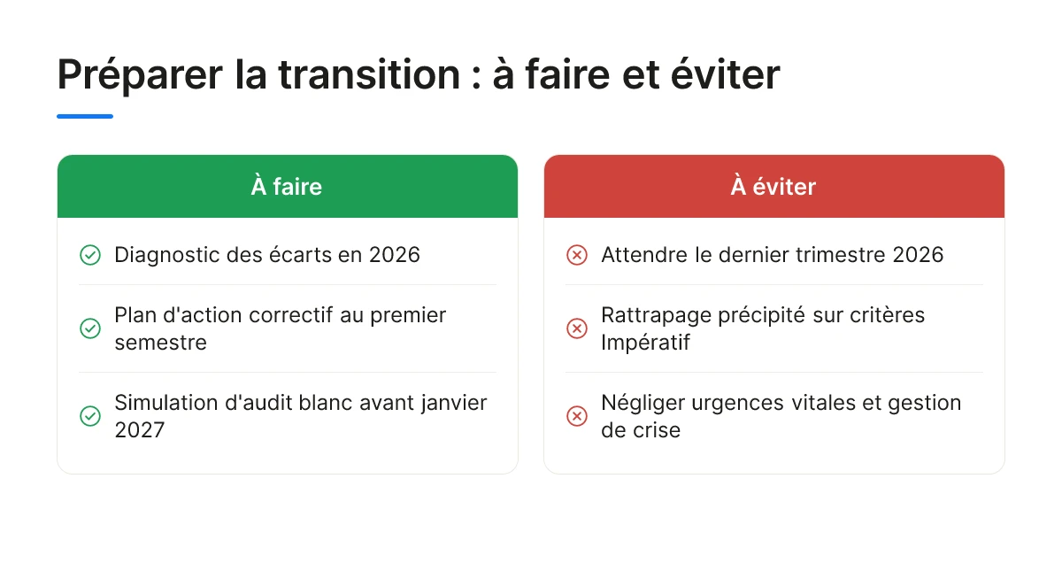 Préparer la transition : à faire et éviter