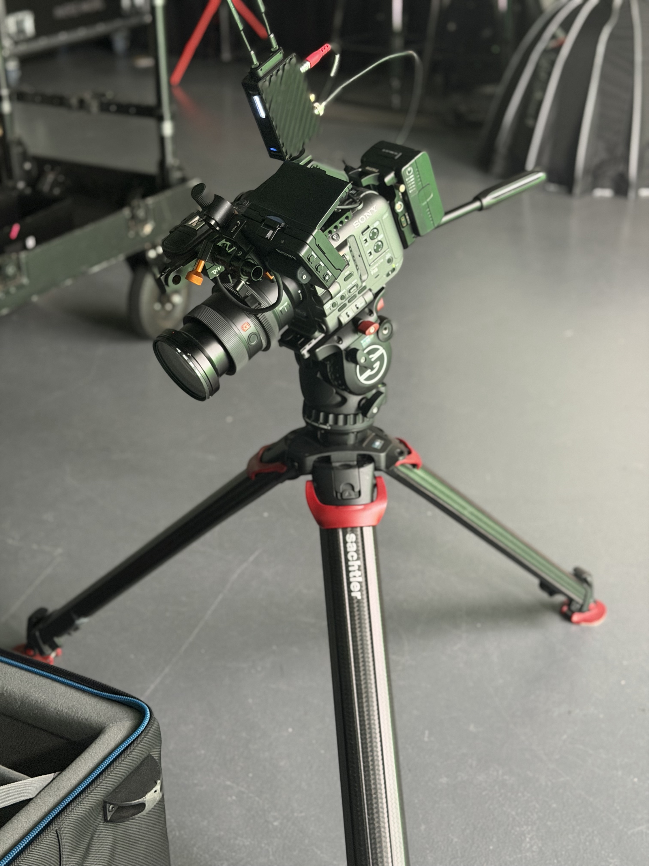 Cinema camera on a tripod in the Inverse Imaging studio