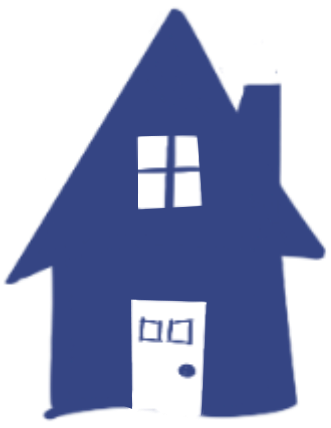 Boundliss Media - icon of a modest blue home with a chimney, one window, and one door.  Just enough.