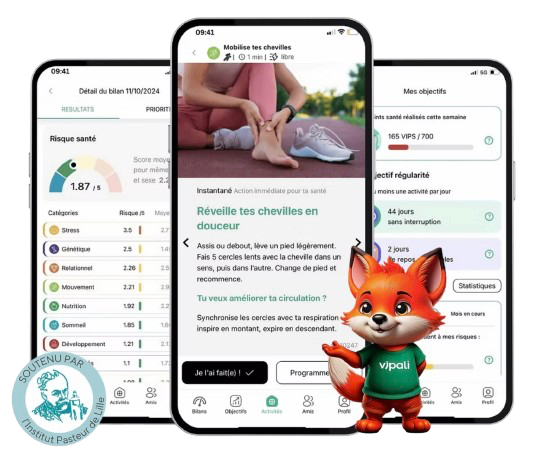 Application Vipali : une méthode simple et amusante qui mesure et améliore ta santé chaque jour