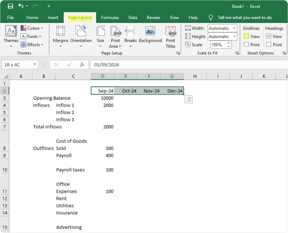 format-cashflow-forecast-in-excel