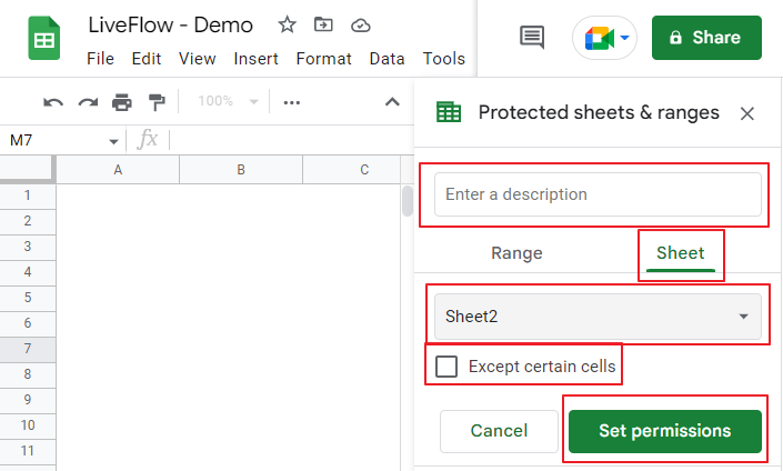 lock a worksheet