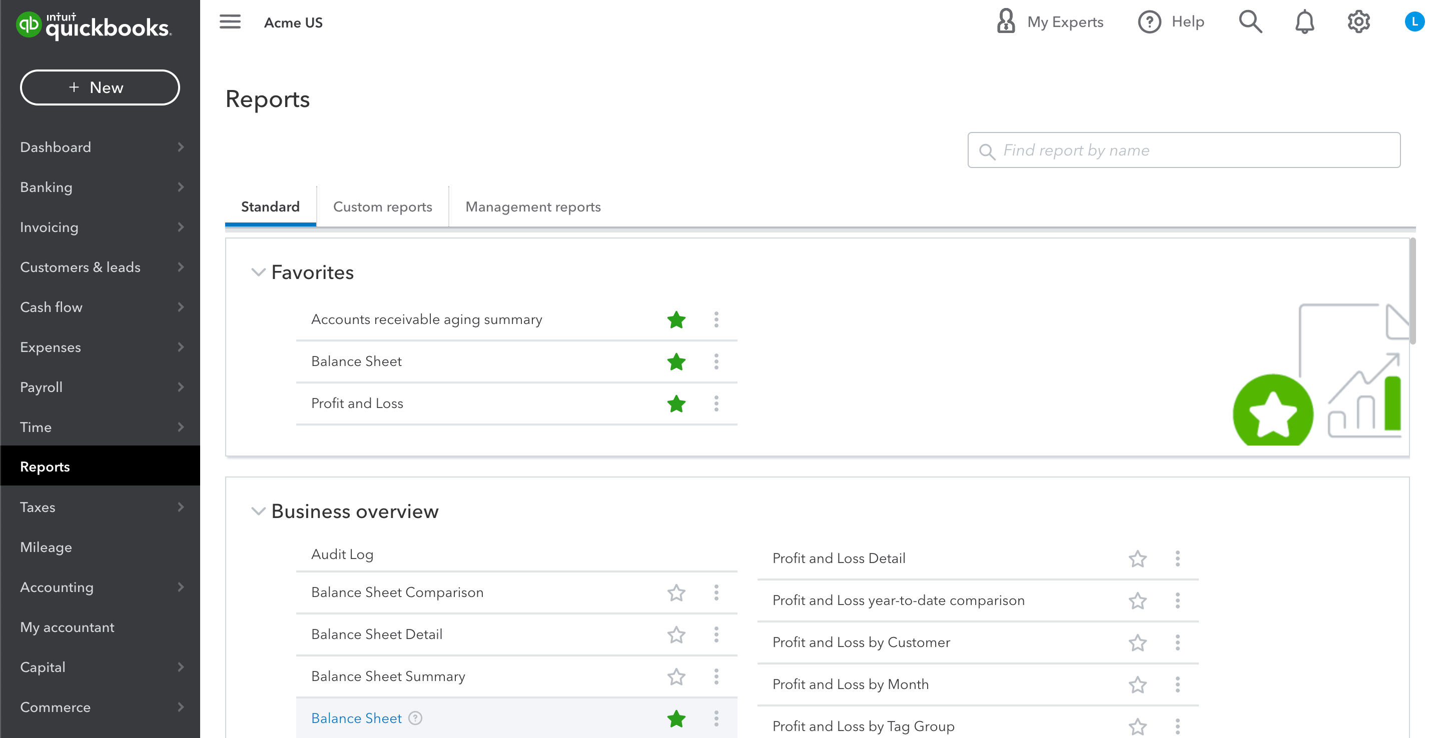 What is the QuickBooks Dashboard?