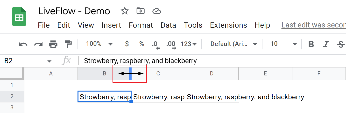 change column width with your mouse cursor in 