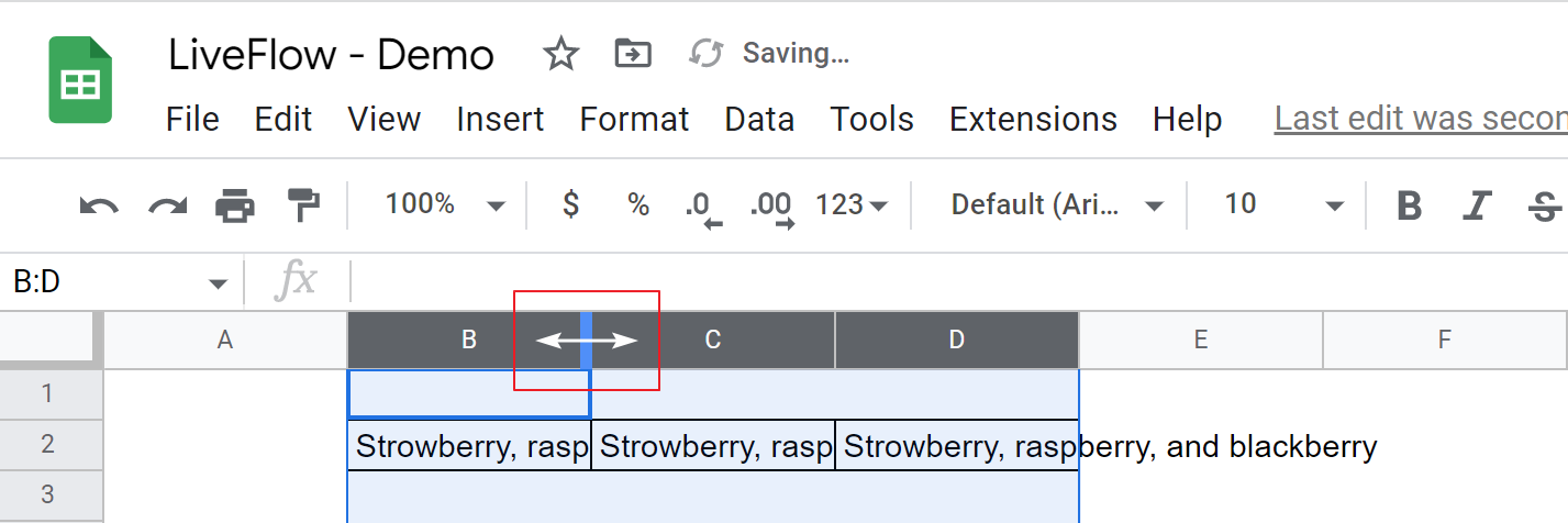 change the sizes of multiple columns simultaneously