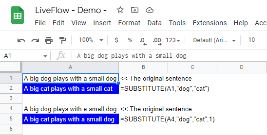 How to use the SUBSTITUTE formula 