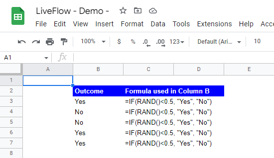 How to use the RAND function with the IF function 