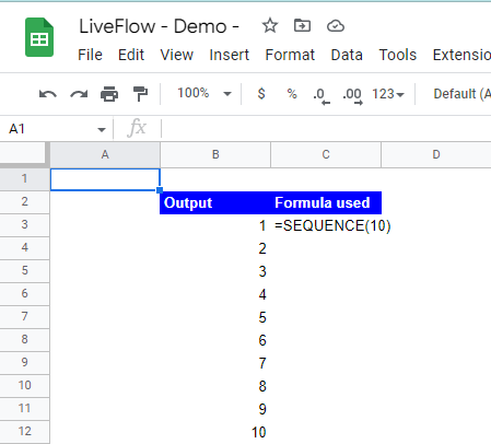 How to use the SEQUENCE function 