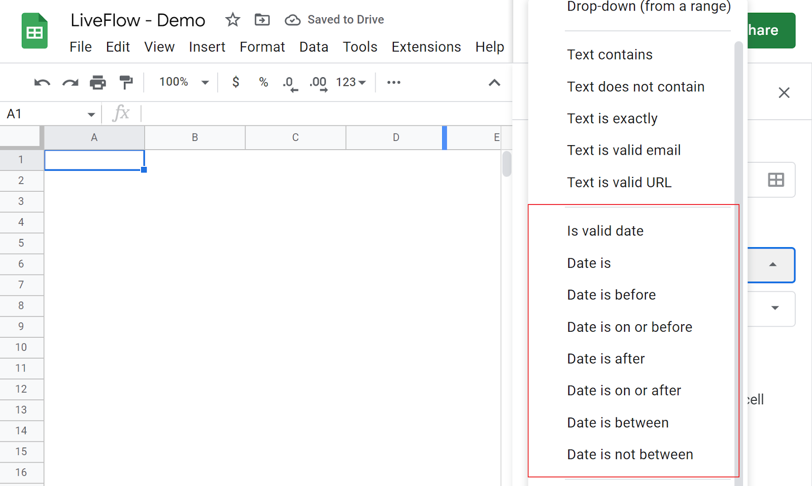 Implement date-related data validation